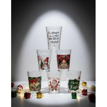 Imagem de Kit Jogo 6 Copos Americanos de Vidro 180ml com Frases Motivacionais - 