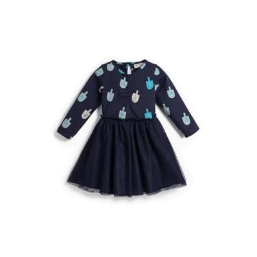 Imagem de Monica + Andy Vestido de tule de manga comprida para bebês e meninas, Hanukkah Dreidels, 14 Anos