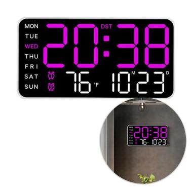 Imagem de Relógio Digital Parede e Mesa Temperatura Humidade Despertador Data Ho