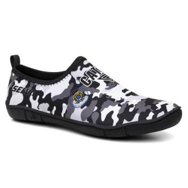 Imagem de Sapatilha Aquática para Esportes, Pesca, Trilha, Design Moderno, Solado Antiderrapante, Camuflado, com Drenagem de Água, CatPro (Selva Preta/Branca, BR, Adulto, Numérico, 34)