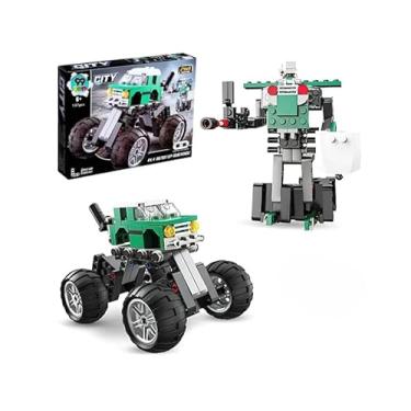 Imagem de Carro de corrida 2 em 1 robô em blocos de montar - Monster Truck Verde 137