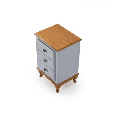 Imagem de Mesa De Cabeceira 3G Clássico Luiz XV Cinza Imbuia - EcomEM, Cinza