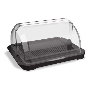 Imagem de 2X Porta Pão Acrílico Com Tampa Transparente Premium Preto U