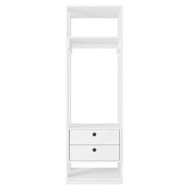 Imagem de Módulo Guarda Roupa Closet Com 2 Gavetas Titan Branco Velluto - Móveis Leão