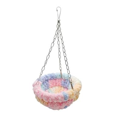 Imagem de Bothyi Rede suspensa para pássaros, balanço, quente de inverno, cama de reprodução, acessórios para gaiola para periquitos, papagaios, calopsitas e, Rosa