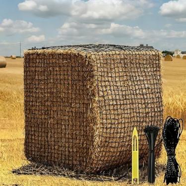 Imagem de YCBTREE Rede de feno redonda de 1,8 x 1,8 m – alimentador lento grande para cavalos e gado, design sem nós, redes de feno de alimentação lenta, serve para redes de feno de 1,2 x 1,2 m, 1,5 x 1,5 m