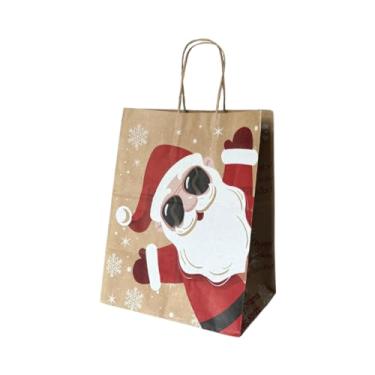 Imagem de Kit 10 Sacola De Papel Kraft Natal Festa Natalina Presente Vários Tamanhos (Noel 20cm)