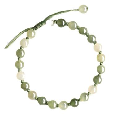 Imagem de Pulseira Nephrite Jade para mulheres, miçangas de 6 mm, verde gradiente