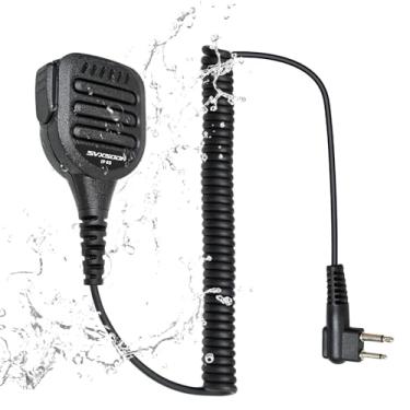 Imagem de Microfone universal de alto-falante de ombro de 2 pinos compatível com rádios Motorola série CP/CLS/RDU/RMU/PR400, clipe seguro, botão PTT, áudio transparente para uso profissional (preto)