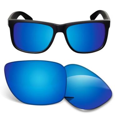 Imagem de Lentes de substituição de 1,5 mm compatíveis com óculos de sol Ray-Ban RB4165 de 54 mm, antiarranhões e resistentes a impactos - Azul gelo polarizado