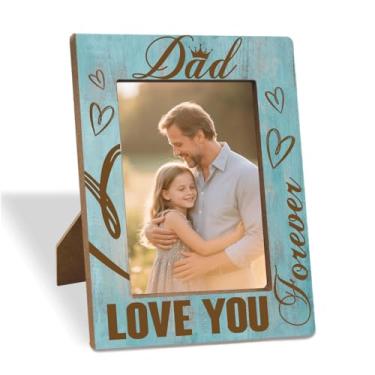 Imagem de XHWLYN Moldura de madeira para fotos pai te amo para sempre, presente de aniversário e Natal para o pai, decoração de mesa sincera para escritório em casa, presente exclusivo de filha, filho, 20 x 15
