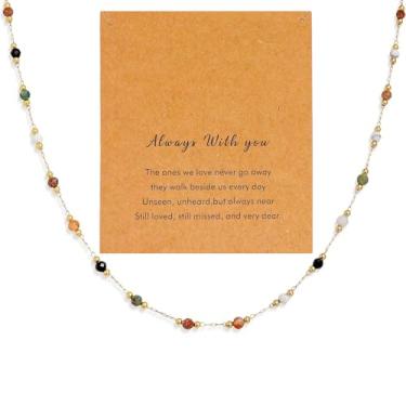 Imagem de Colar gargantilha feminina com pedras de nascimento em ouro ajustável, joia em camadas de diamante simulado com detalhes de cristal arco-íris, presente personalizável para mãe, aniversário, Natal