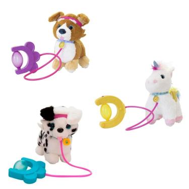 Imagem de Walking Petz Leve para Passear Cachorro Unircónio com Coleirinha Pelúcia Hipoalérgica Interativa Multikids