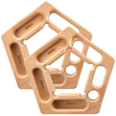 Imagem de Conjunto de 2 suportes de madeira para escalada, sete pranchas de aderência, alças ajustáveis para treinamento de aderência e flexões, completo com cordas de montagem, ideal para exercícios em casa ou