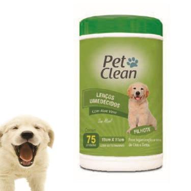 Imagem de Lenço Umedecido Cachorro Gato Pet Clean  75 Unidades Oferta, Filhote