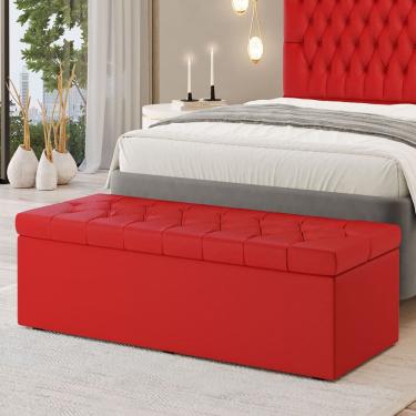 Imagem de Calçadeira Baú Sagitarius Para Cama de Casal 140cm no Tecido Courino - Agilidade e Elegância Aradecor