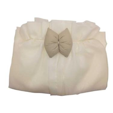 Imagem de Mosquiteiro para Berço em Voil de Seda Luxo – Cortinado Delicado p/Berço Americano, Acabamento em Cetim, Proteção Antimosquito(MosquiteiroVoilPalhaBege)