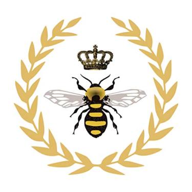 Imagem de Conjunto de 5 apliques de tecido com estampa de abelha rainha Tenner London aplique de tecido lavável à máquina, transfira a abelha real