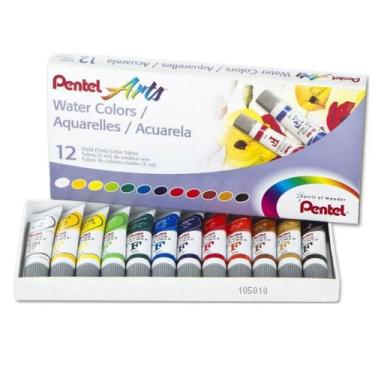 Imagem de Kit Tinta Aquarela Water Colors 12 Cores 5mL Profissional Pentel