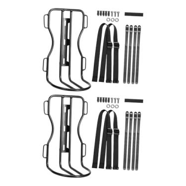 Imagem de Baoblaze Kit com 1 par de suportes dianteiros para bagageiro de bicicleta, ideal para cicloturismo. Fabricados em liga de alumínio