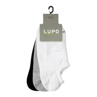 Imagem de Kit 3 pares meia lupo sport unisex conforto, M, Branco