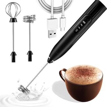 Imagem de Mini Mixer Portatil Recarregavel Multiuso Elétrico Misturador Espumador Aço Inox Cafe Cappuccino Ovos e Bebidas Fue Processador Silencioso Leve Facil de Limpar Premium