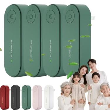 Imagem de Purificador de ar mágico para remoção de mofo e mofo | com filtro de substituição tipo HEPA | Design compacto plug-in para quartos, banheiros, armários e áreas de animais de estimação (verde, 4)