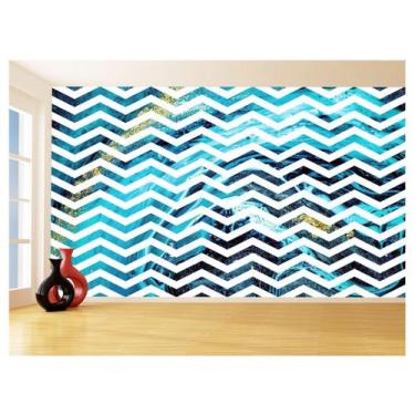 Imagem de Papel De Parede 3D Sala Chevron Zig Zag Listras 3,5M Zig100 - Você Dec