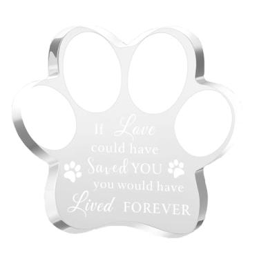 Imagem de Presente de enfeite memorial em forma de pata de acrílico, presente de lembrança para amantes de cães, donos de animais de estimação, amigos, mulheres, homens, esposa, mães, enfermeira, parceira