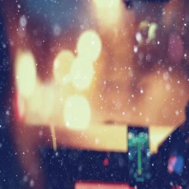 Imagem de Quadro Decorativo Transporte Inverno Neve Trânsito Fundo Blurry Arte Moderna 40x40cm