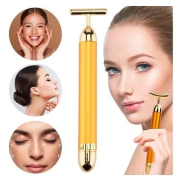 Imagem de Aparelho Massageador Para Face Rosto Portátil Vibratório 24K - Massage