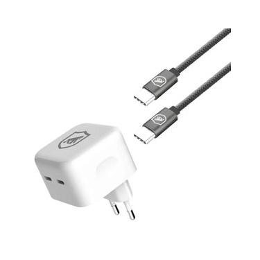 Imagem de Carregador Duplo + 2UN Cabo Symetric Tipo C / Tipo C-Gshield