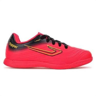 Imagem de Chuteira Topper Futsal Forza III Rosa Preto e Amarelo - Infantil-Masculino