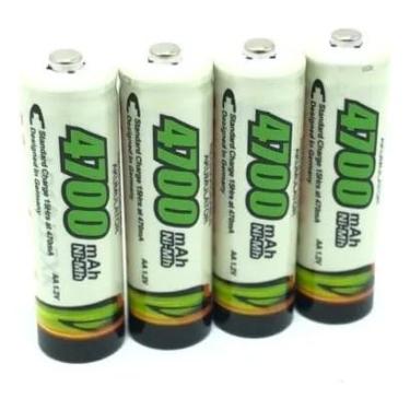 Imagem de Pilhas Recarregáveis AA 4700 mAh, Conjunto de 4 Unidades, Energia Confiável para Brinquedos de Controle Remoto