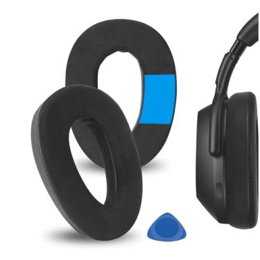 Imagem de Geekria Almofadas auriculares esportivas de gel refrescante para fones de ouvido Sennheiser PXC480, PXC550, PXC550-II, MB660 UC, MB 660 MC, peças de reparo (gel preto)