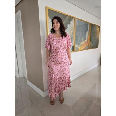 Imagem de Vestido feminino elegante viscose midi evangelica modesta - Valeria Al