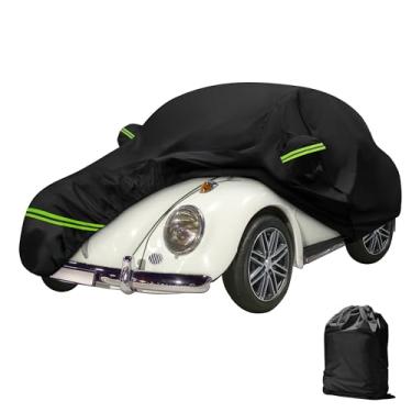 Imagem de MAITUYU Capas de carro para Beetle Bug Sedan 2 portas 1960-1980 à prova d'água para todos os climas 210D com zíper de porta e faixas à prova de vento para proteção de neve chuva poeira granizo preto