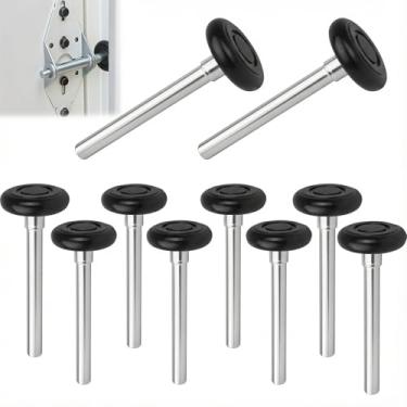Imagem de Pacote com 10, haste de 18 cm, rolo de porta de garagem comercial de nylon preto, silencioso/durável e de alta carga, use rolamentos de precisão de 6200 selos duplos