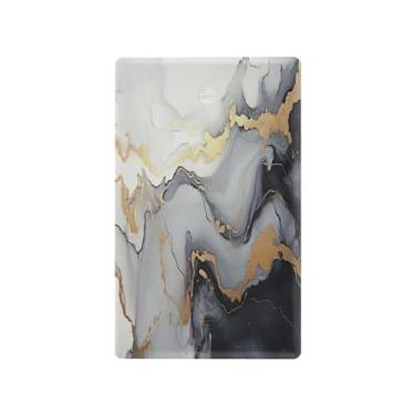 Imagem de Wassud Placa de cobertura para interruptor de luz, 1 capa de tomada em branco, placa de parede, tomadas elétricas decorativas, mármore dourado, decoração de sala de estar