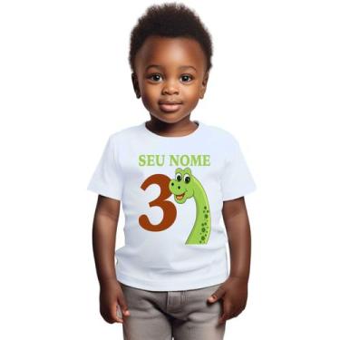 Imagem de Camiseta Dinossauro Presente Camisa Personalizada Blusa Infantil e Juv
