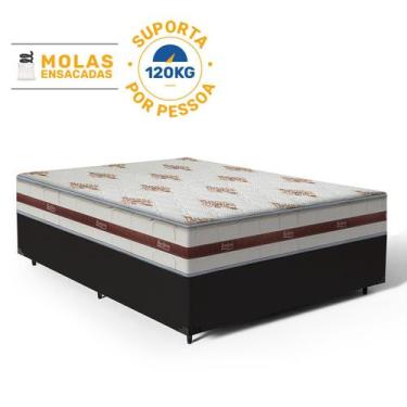 Imagem de Cama Box com Colchão de Molas Ensacadas Anjos Classic Viúva 128 cm - A