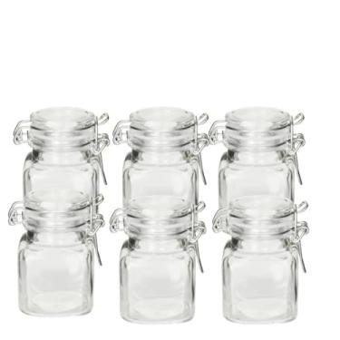 Imagem de Frascos De Vidro Selados Para Condimentos Com Tampas De Bambu E Fechos De AçO — Frascos Para Condimentos, Frascos De Vidro Para Condimentos(3)