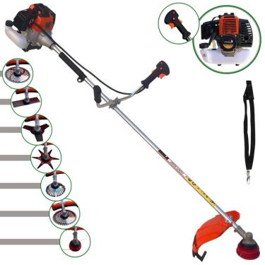 Imagem de Roçadeira Import Way IWRGM2T5X163 63cc 3HP Completa Com Carretel Nylon + Facas 2 Pontas, 3 Pontas, 6 Pontas, 40 e 80 Dentes de Vídea e Escova de Aço
