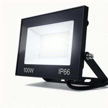 Imagem de Refletor LED 100W Branco Frio 6000K Bivolt IP66 à Prova dÁgua SMD - Du