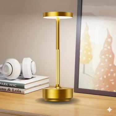 Imagem de ZenithLight Candeeiro de mesa de LED recarregável sem fio – à prova d'água, controle de toque, luz de mesa portátil para restaurante, ao ar livre, acampamento.