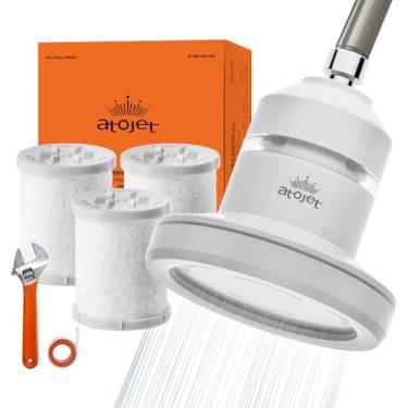 Imagem de ATOJET Filtro de chuveiro central moldado pela história da beleza da Coreia - Filtros de carbono puro para pele mais macia e cabelos macios | Filtro composto de carbono | Conjunto de 6 meses