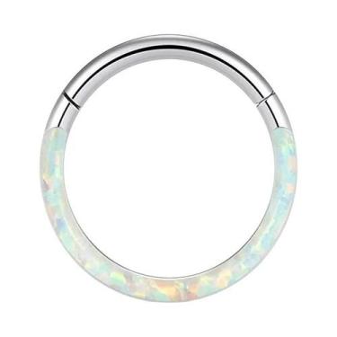 Imagem de Argola De Titânio Com Opala Para Nariz, Septo, Clicker, Segmento Artic