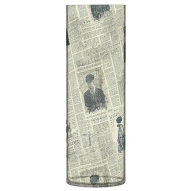 Imagem de JUZIHAI Vaso de jornal vintage para flores 9,9 cm x 30 cm Cilindro de plástico moderno vaso de flores para centro de mesa de casamento decoração de casa