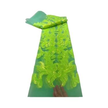 Imagem de Tecido De Rede Com Lantejoulas Africanas De Alta Qualidade, Tule Franc