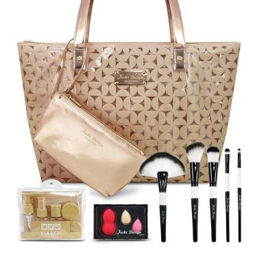 Imagem de Kit Bolsa 3pcs, Pincel Profissional 3pcs, Pincel Esponja Dourado